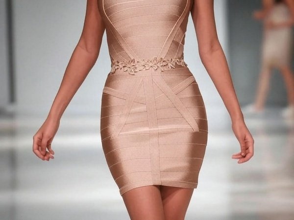 a tight champagne-colored bandage