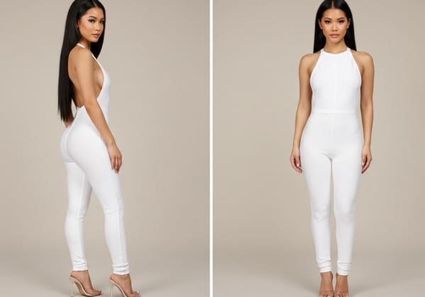 backless white bandage jumpsuit