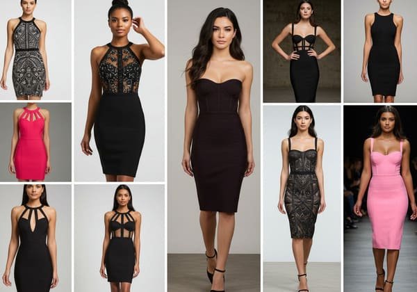 Diverse styles of bandage dresses