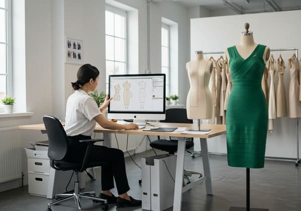 Bandage Dresses Sample Design On a Computer