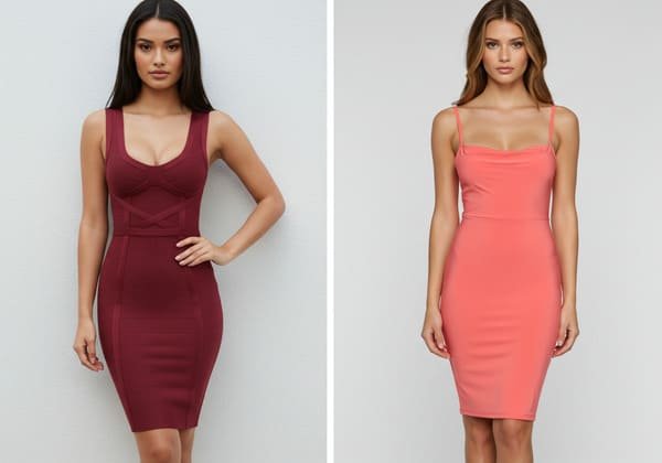 Fit Comparison Bandage Dress vs Bodycon Dress