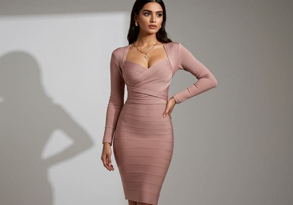 sophisticated fall winter long sleeve bandage dress design