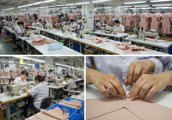 An organized babandage clothing factory production line
