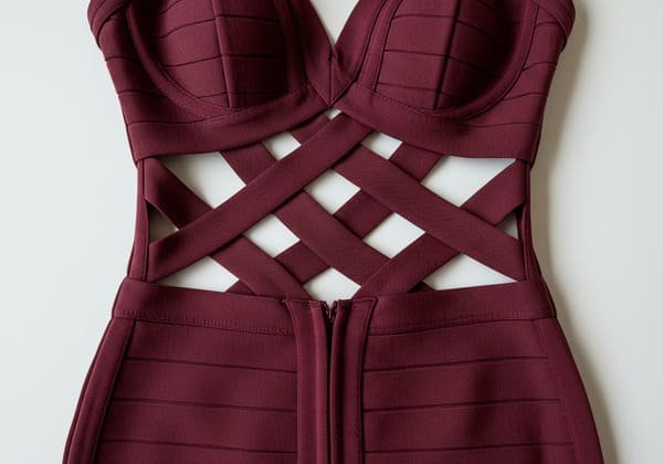 High-quality bandage dress construction details