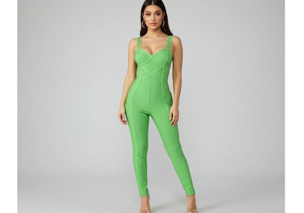 Modern Green Bandage Jumpsuit Trend